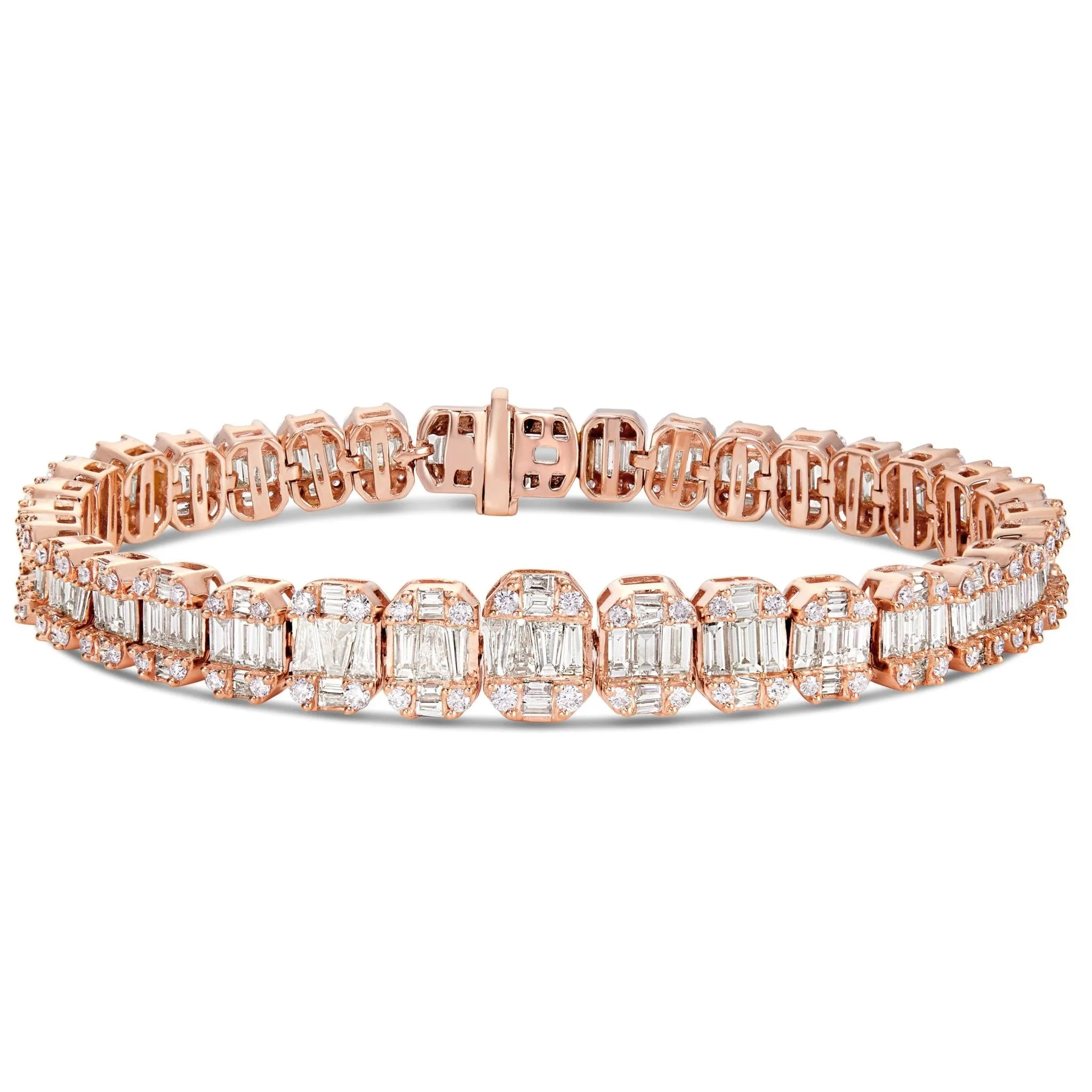 10K Gold 11.5ct Baguette Diamond Bracelet