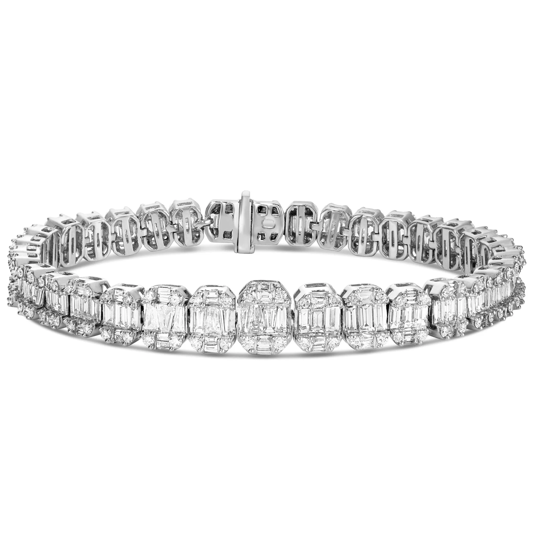 10K Gold 11.5ct Baguette Diamond Bracelet