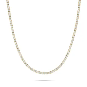 10K Gold 11ctw 4 Prong 3mm Diamond Tennis Chain