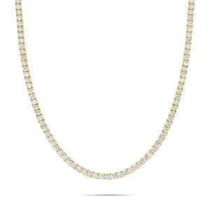 10K Gold 18.9ctw 4-Prong 3mm Diamond Tennis Chain