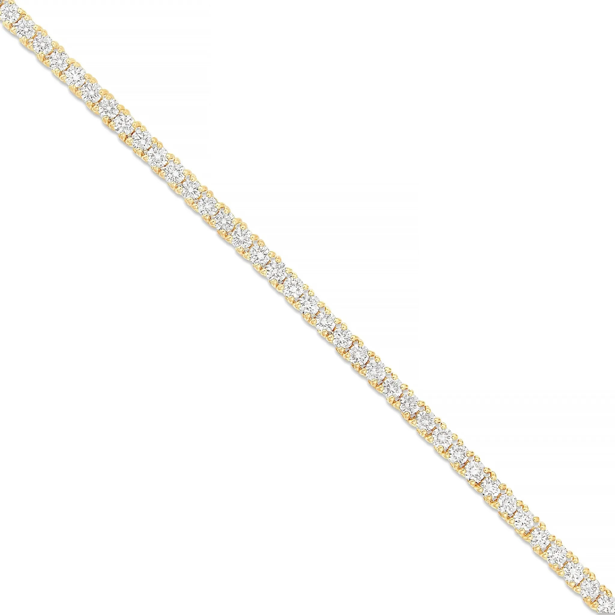 10K Gold 18.9ctw 4-Prong 3mm Diamond Tennis Chain