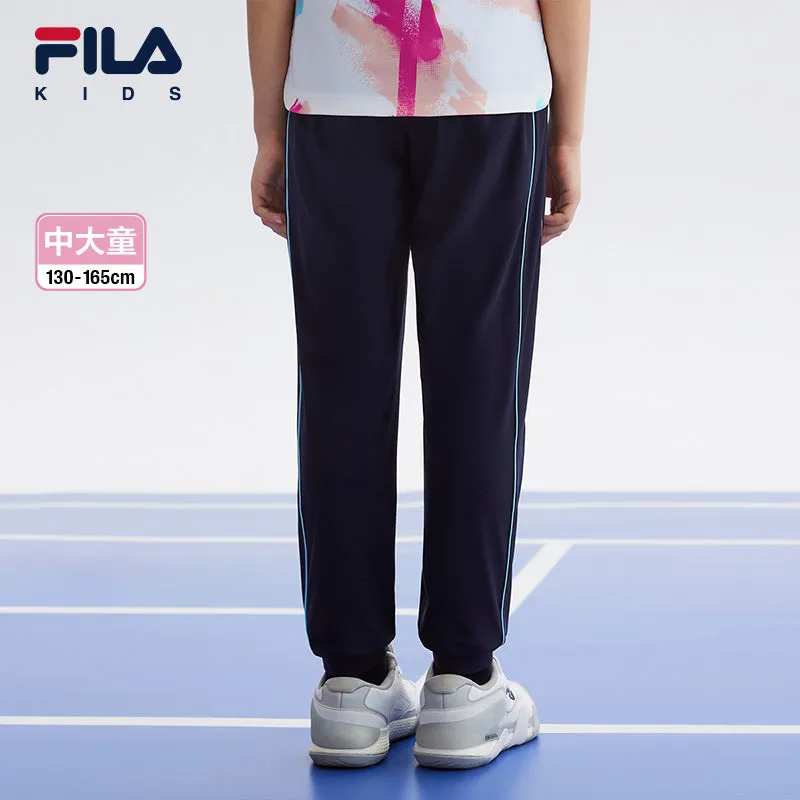 (130-165cm) FILA KIDS ART IN SPORTS PERFORMANCE TENNIS Girl's Knit Pants in Navy