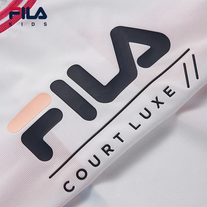 (140-165cm) FILA KIDS ART IN SPORTS PERFORMANCE TENNIS Girl's Short Sleeve T-shirt in Full Print