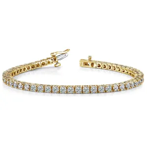 14k Gold & Diamond 4-Prong Tennis Bracelet - 2.00ct-5.00ct