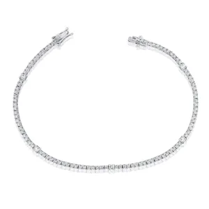 14K Gold & Diamond Station Tennis Bracelet - 1.58ct