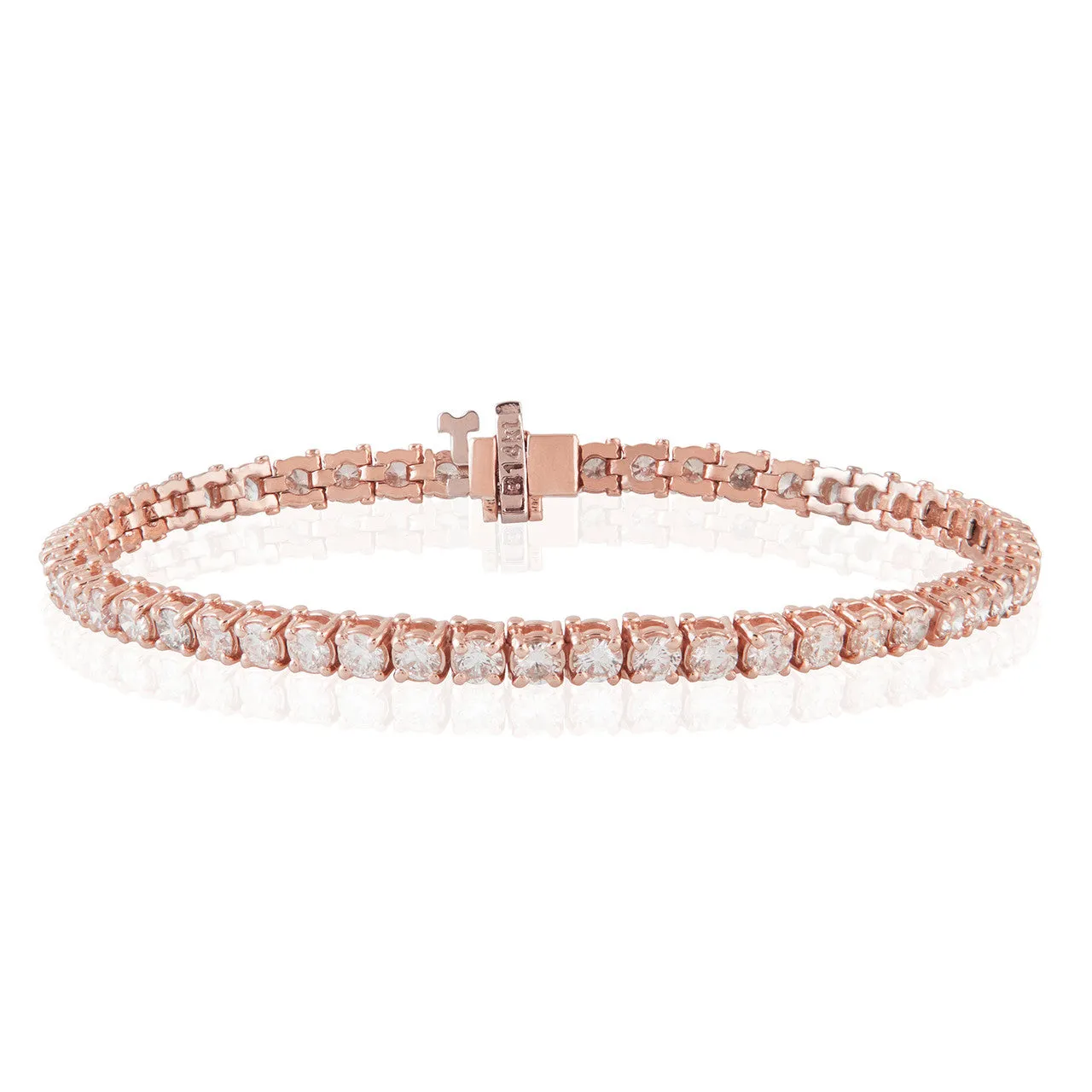 14k Rose Gold Diamond Tennis Bracelet