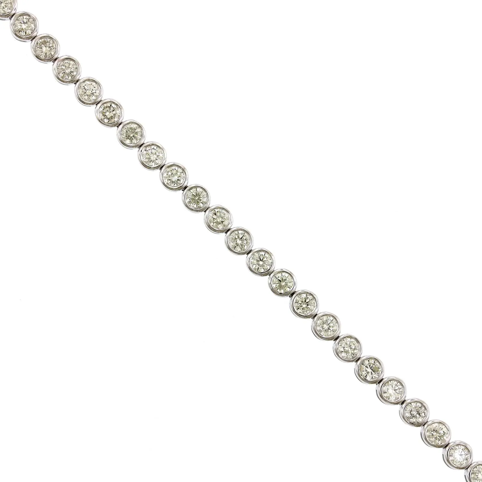 14K White Gold Bezel Set Diamond Tennis Bracelet