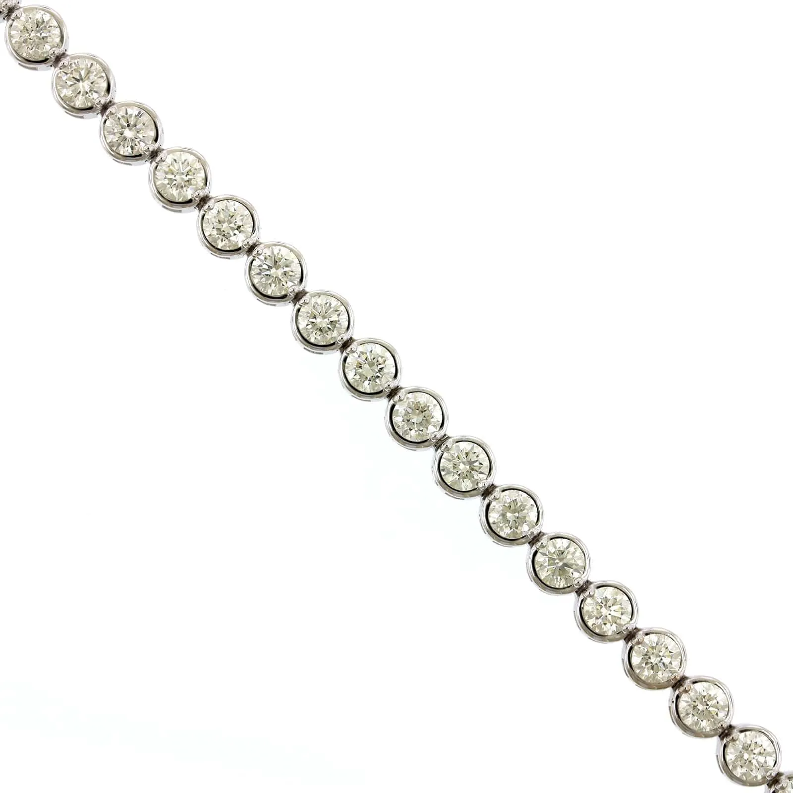 14K White Gold Bezel Set Diamond Tennis Bracelet