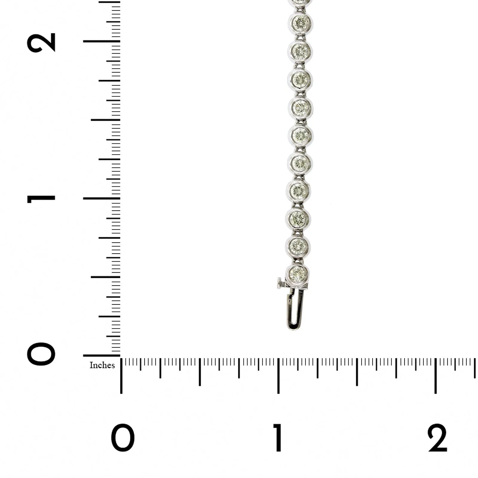 14K White Gold Bezel Set Diamond Tennis Bracelet