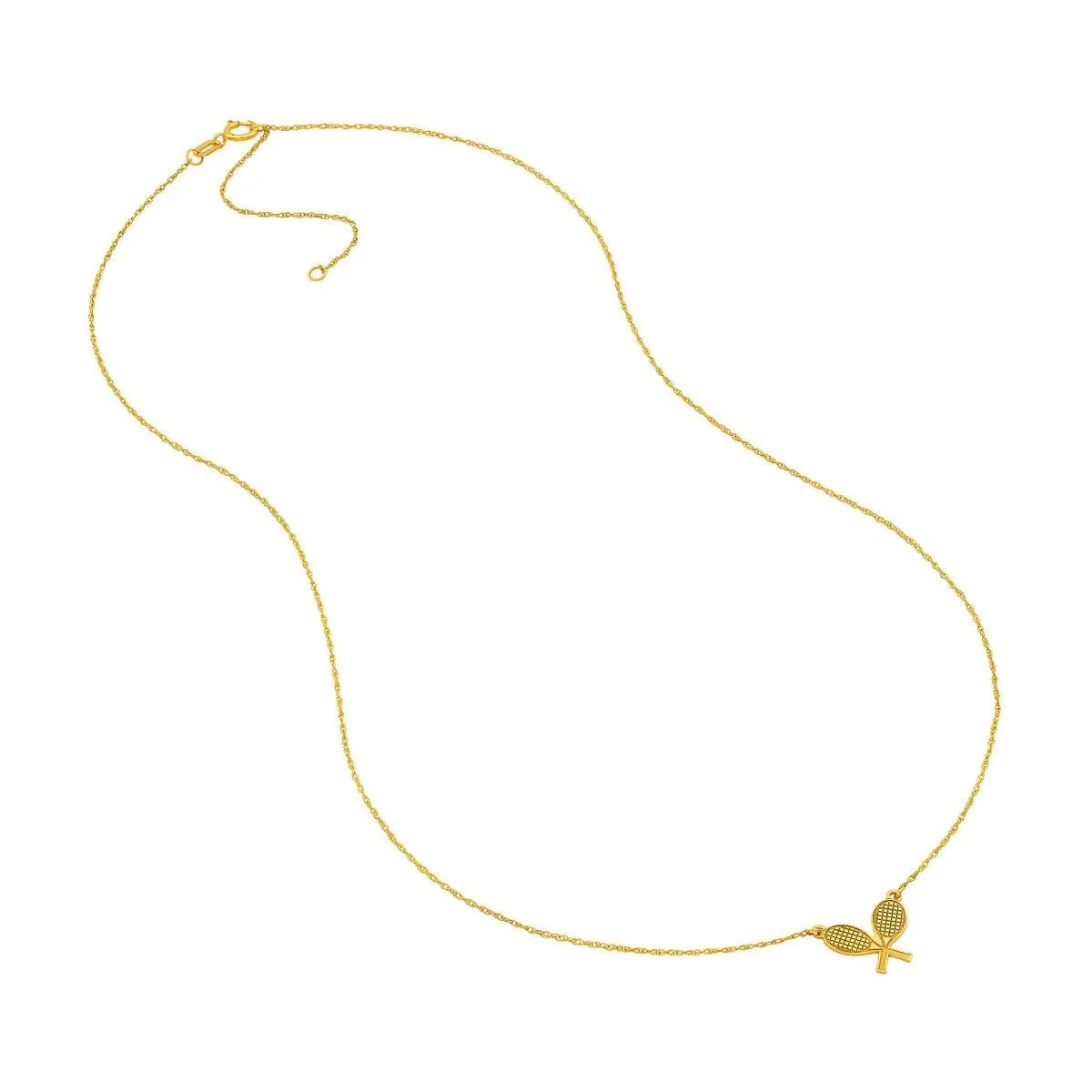 14K Yellow Gold So You Tennis Rackets Necklace