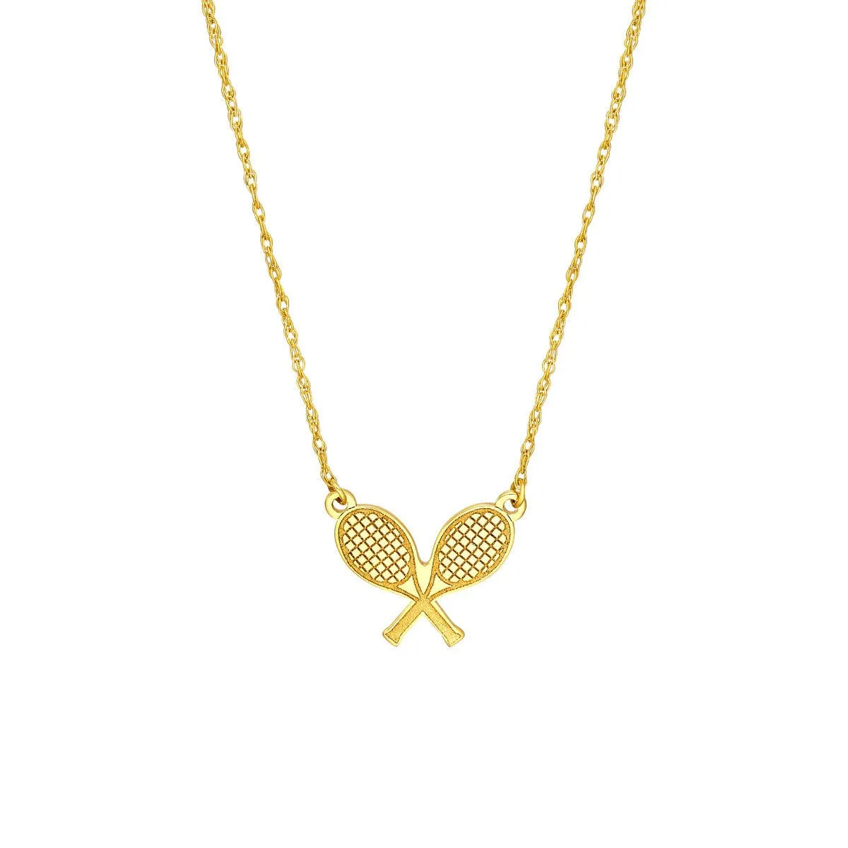 14K Yellow Gold So You Tennis Rackets Necklace