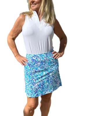 17" Pull-on Skort with UPF50  Abstract Blues