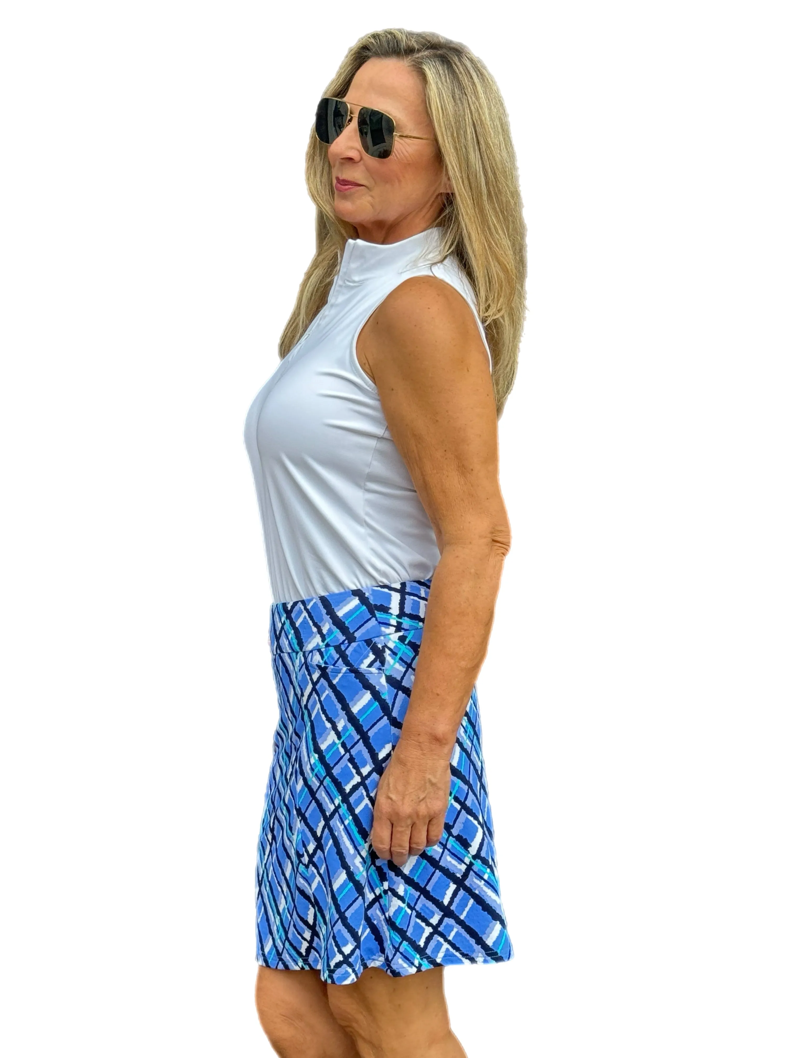 17" Pull-on Skort with UPF50  Peri Check