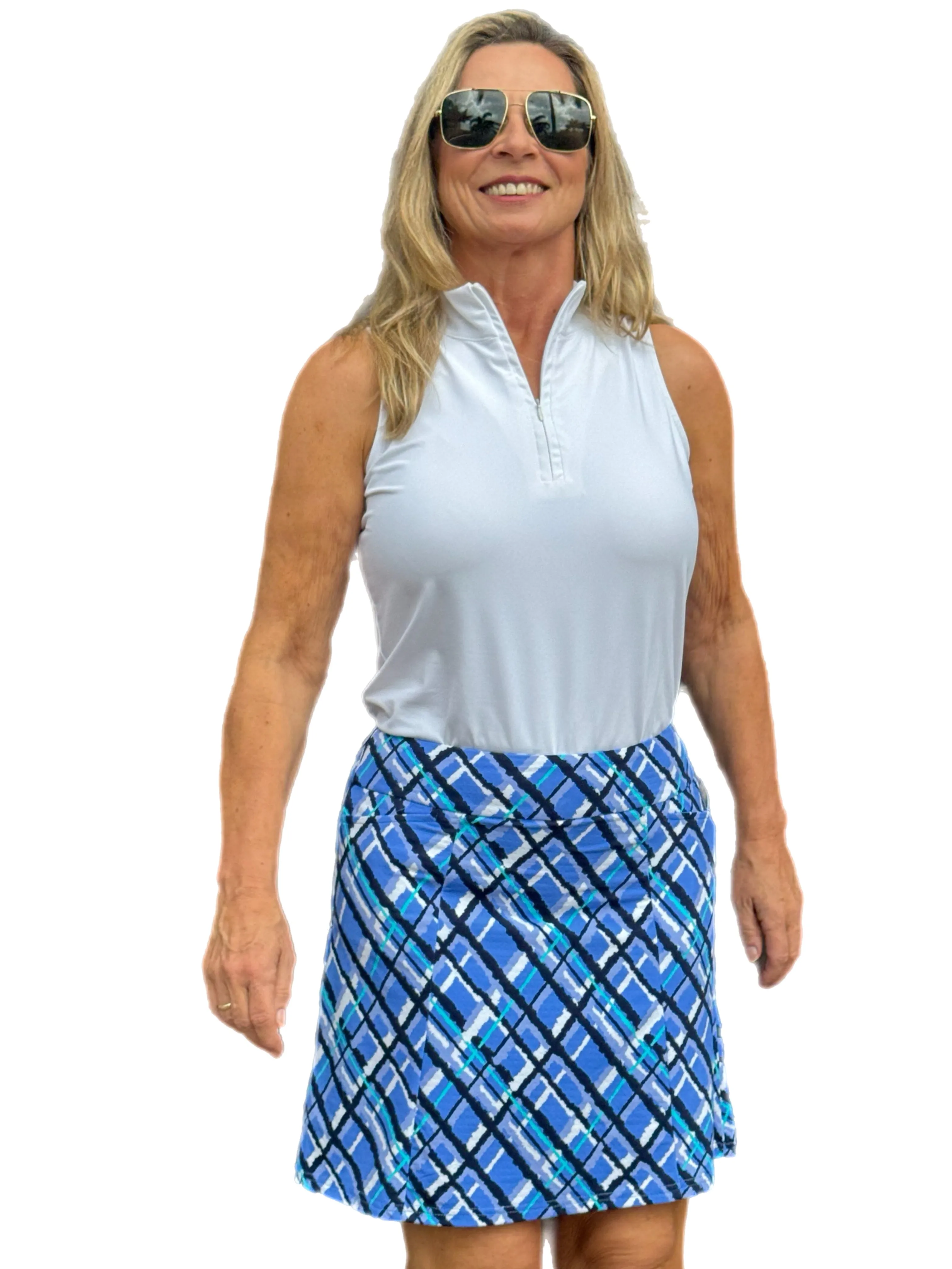 17" Pull-on Skort with UPF50  Peri Check