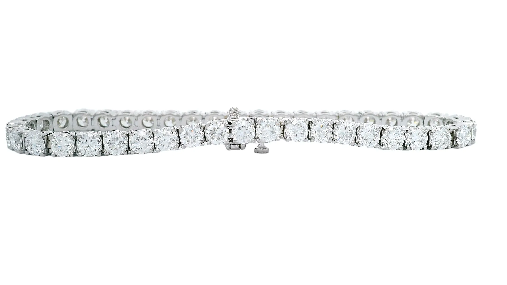 18 Karat White Tennis Diamond Bracelet