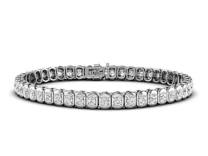 2.00-5.00 CT Round Cut Lab Grown Diamonds - Tennis Bracelet