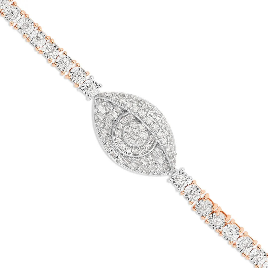 2.09 ct Tennis Bracelet with Evil Eye Accent