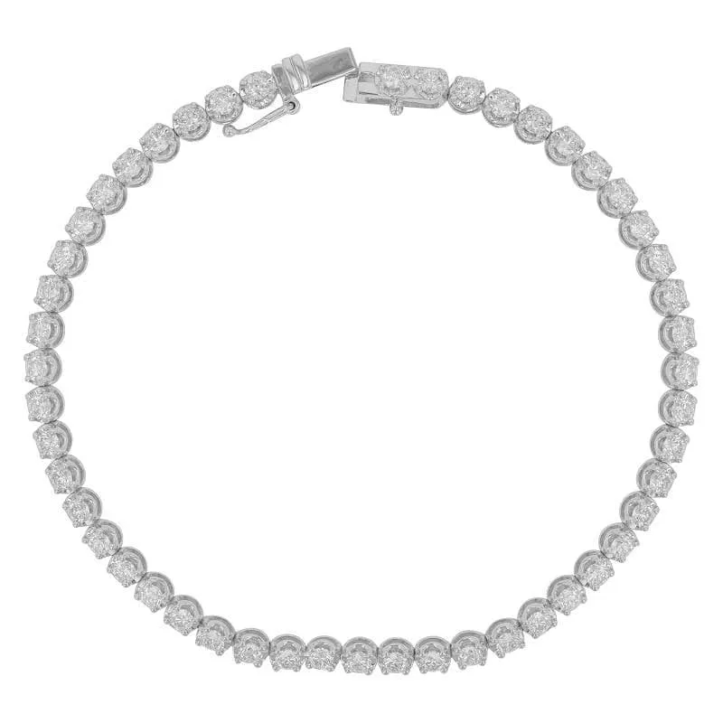 2.7 Carat Crown Prong Tennis Bracelet