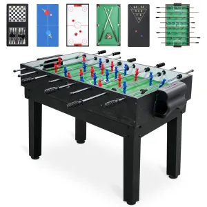 2x4ft 10-in-1 Combo Game Table Set: Foosball, Hockey, Pool, Ping Pong, Shuffle Board