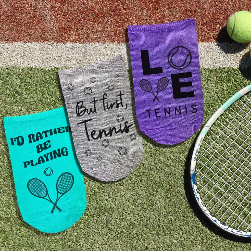 3 Pair Pack Tennis Gift Socks for Women: Fun Tennis Gift for Her