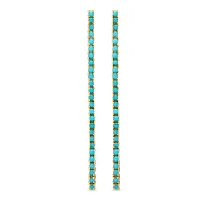 4-Prong Turquoise Tennis Studs