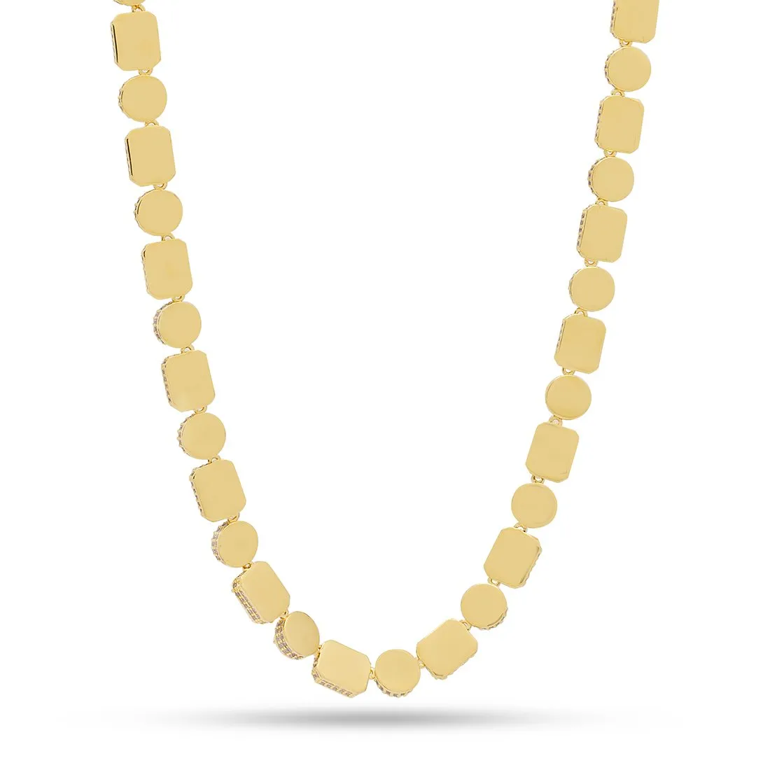 8mm Brilliant and Emerald-cut Clustered Tennis Chain