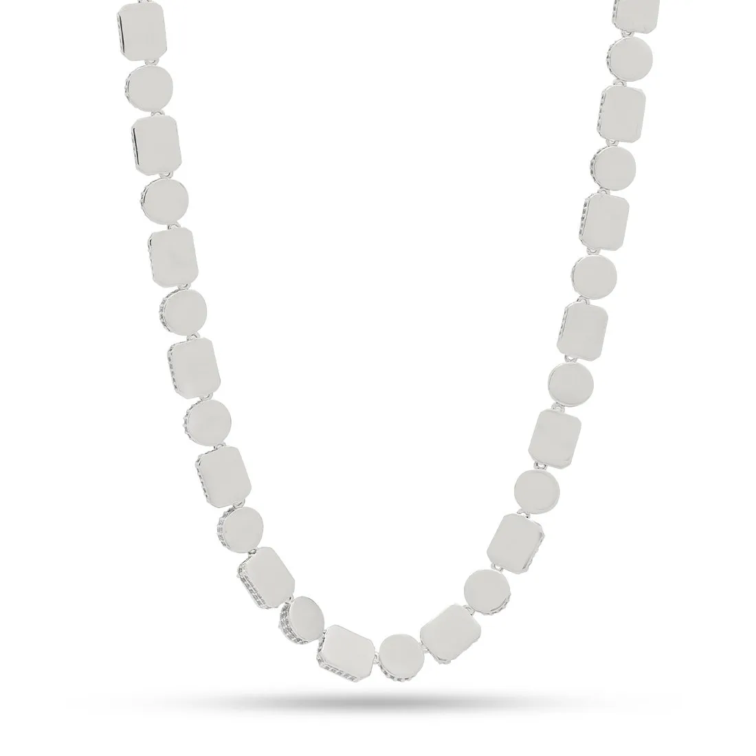 8mm Brilliant and Emerald-cut Clustered Tennis Chain