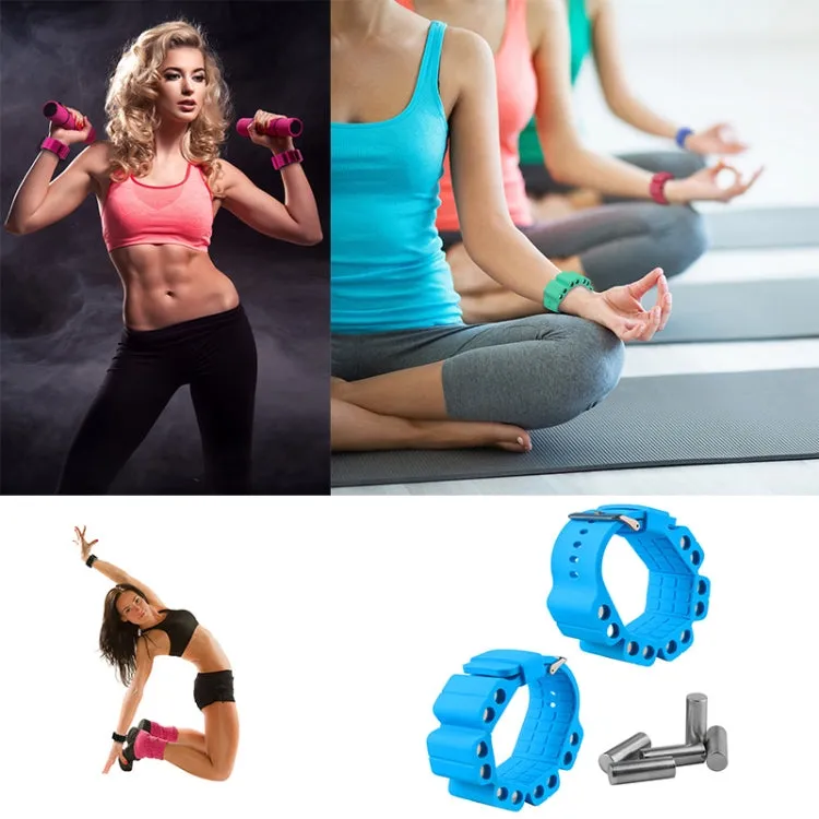 A Pair Outdoor Sports Running Fitness Yoga Load Bracelet Training Plus Heavy Silicone Wristband(White)