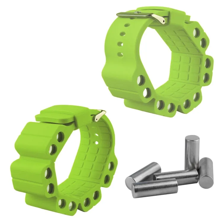 A Pair Outdoor Sports Running Fitness Yoga Load Bracelet Training Plus Heavy Silicone Wristband(Yellow Green)