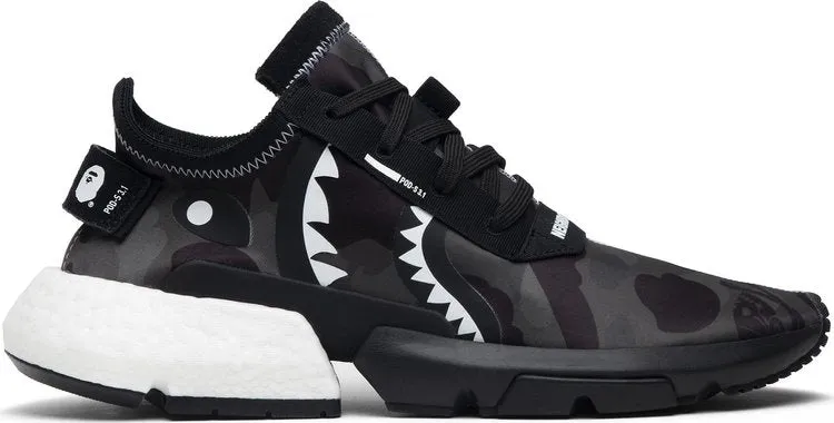 Adidas Neighborhood x A Bathing Ape x P sneakers. S3.1 'Camo', black