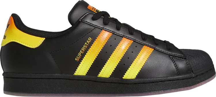 Adidas Superstar 'Black Beam Yellow Gradient' sneakers, black