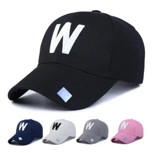 Adjustable Simple Solid Letter Embroidery Baseball Tennis Cap