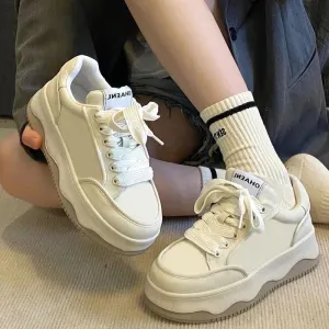 ADVBRIDGE  Kawaii Platform Sneakers Casual Vintage White Women's Sports Shoes Vulcanize Cute Lolita Chunky Tennis Female Korean Footwear