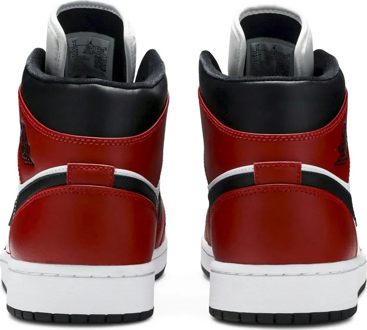 Air Jordan 1 Mid Chicago Black Toe Sneakers, Red