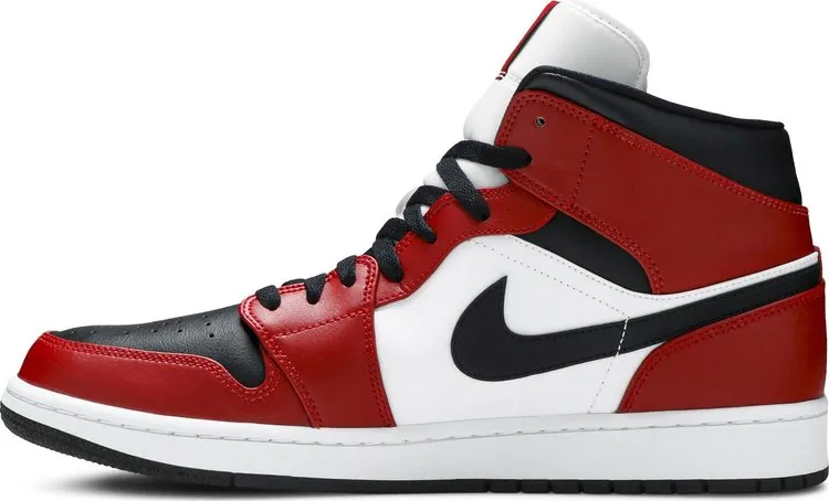 Air Jordan 1 Mid Chicago Black Toe Sneakers, Red