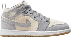 Air Jordan 1 Mid SE PS Coconut Milk Particle Gray