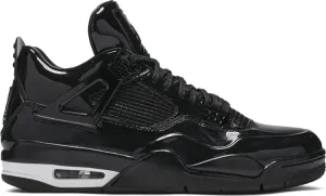 Air Jordan 4 Retro 11Lab4 Black Patent Leather Sneakers, black