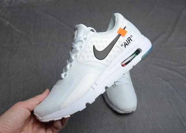 Air Max Zero Off White White Total Orange Black Mens Running Shoes