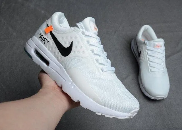 Air Max Zero Off White White Total Orange Black Mens Running Shoes