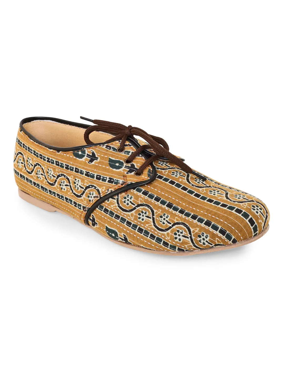 Ajrakh Kantha Work Oxfords