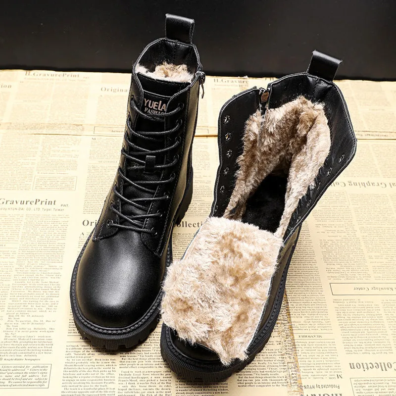 Amelia™ | Stylish Warm Leather Winter Boots with Zipper Closure