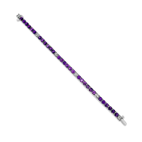 Amethyst & Diamond Tennis Bracelet