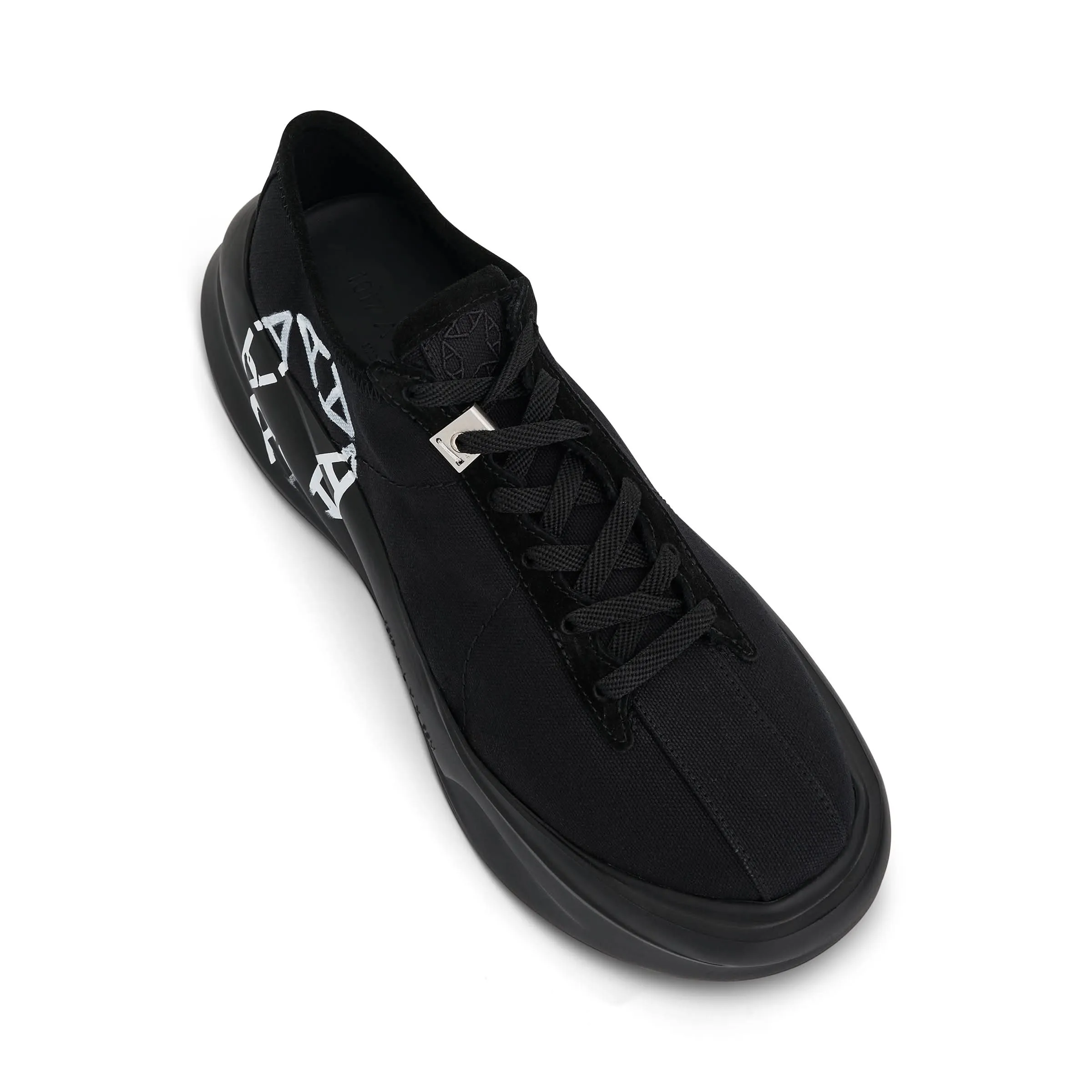 Aria Leather Sneaker in Black