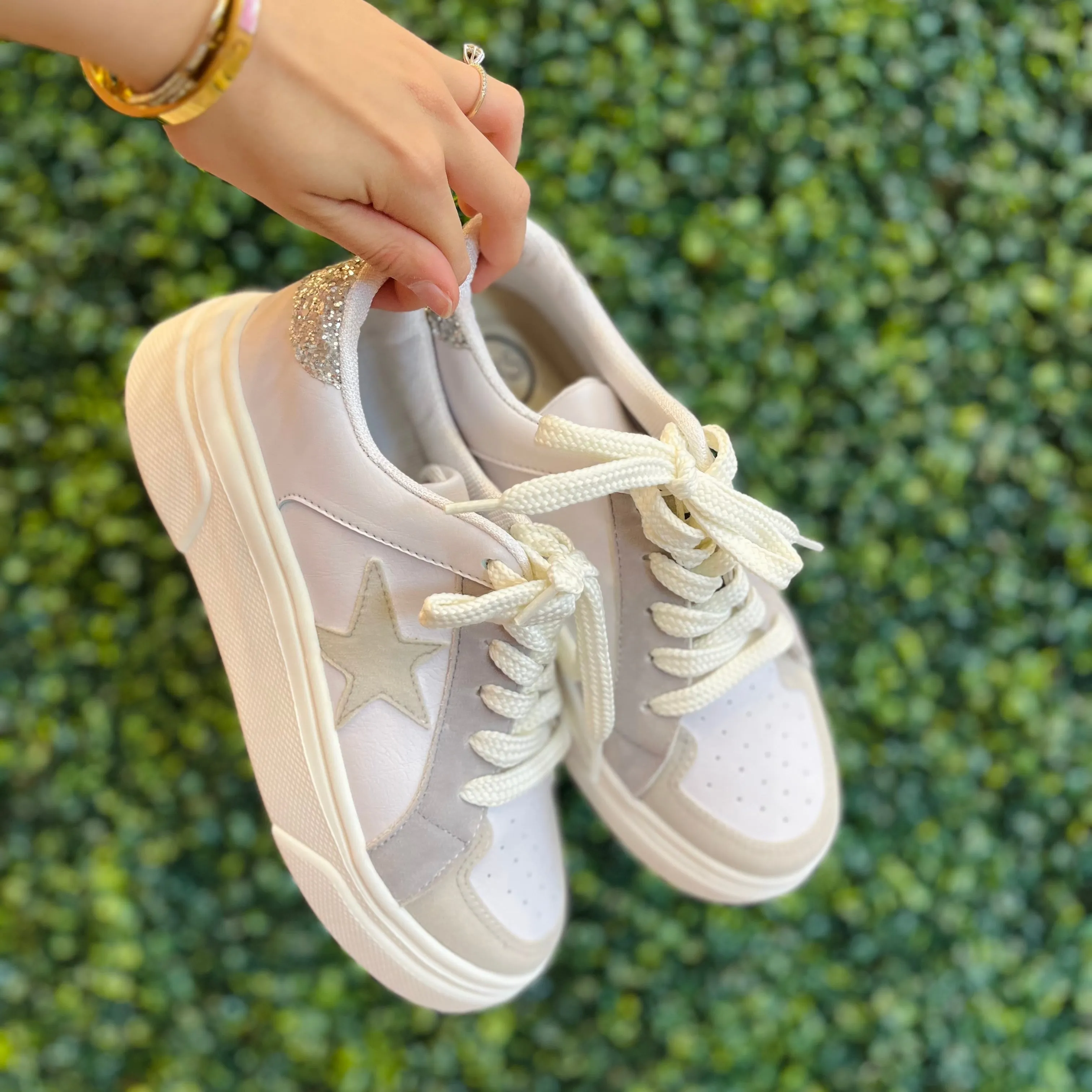 Aria Star Platform White Sneakers