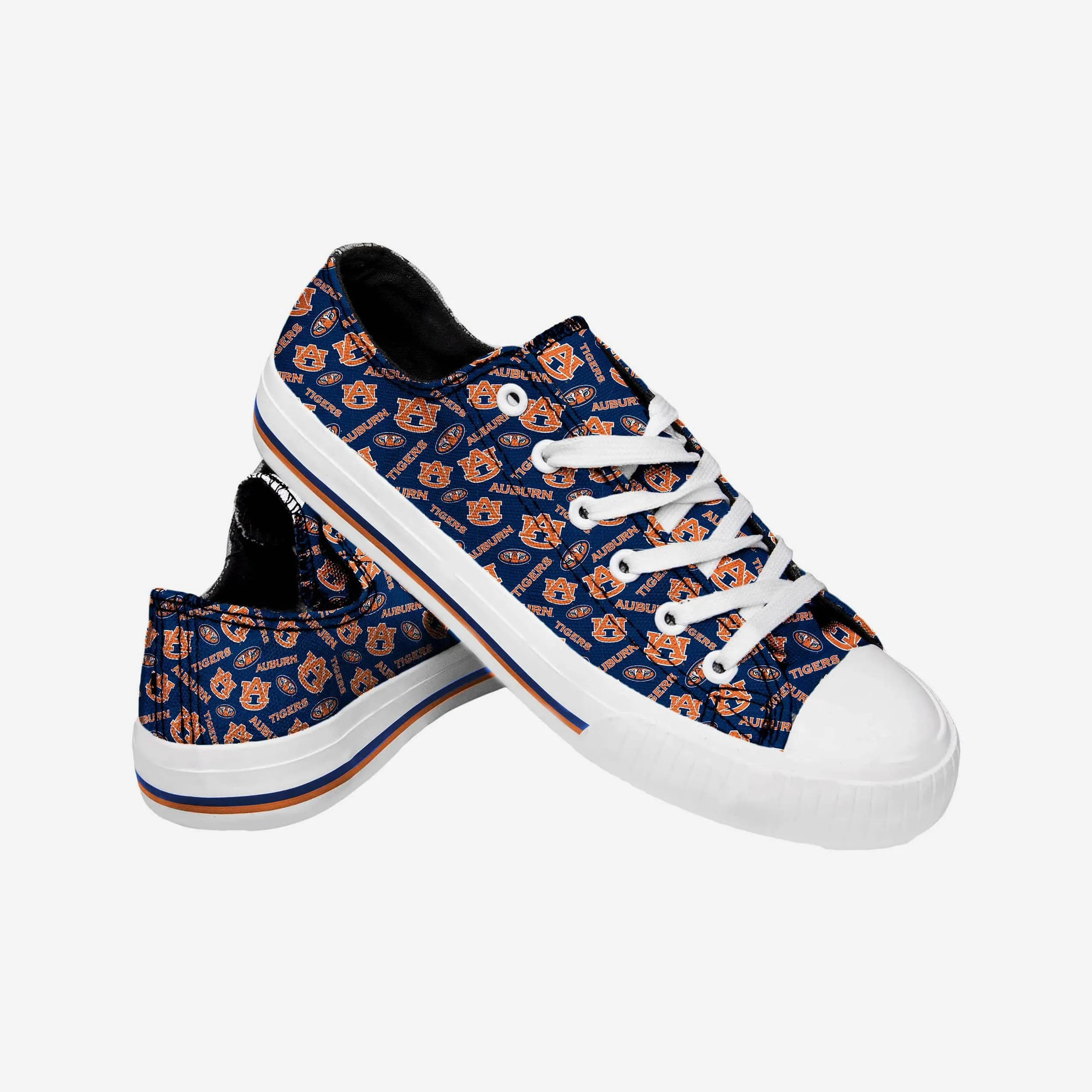 Auburn Tigers Womens Low Top Repeat Print Canvas Shoe