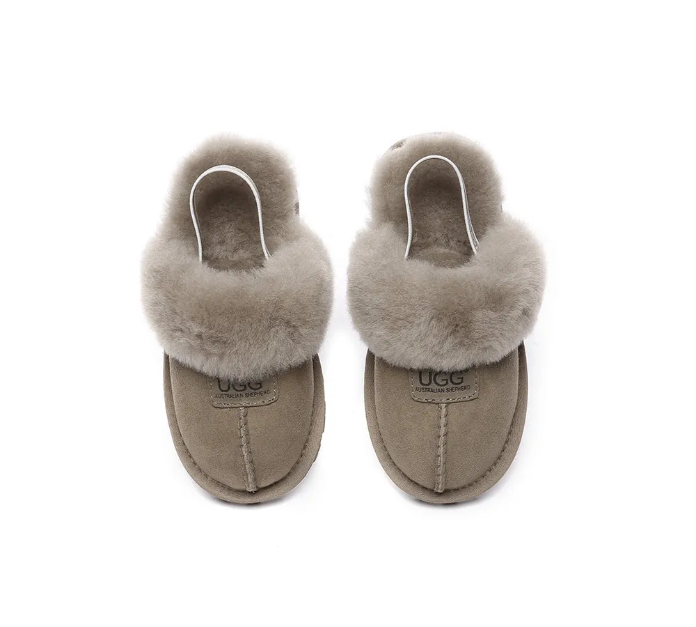 AUSTRALIAN SHEPHERD® UGG Slippers Kids Sheepskin Wool Slingback Suzie