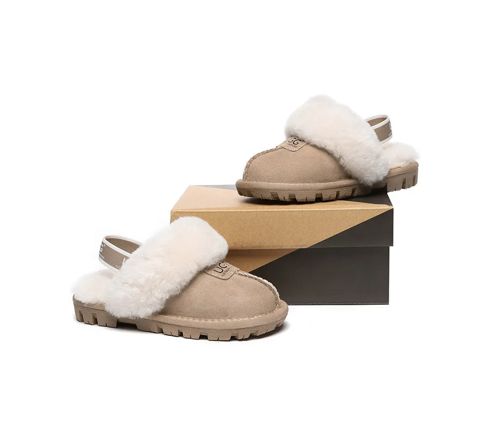 AUSTRALIAN SHEPHERD® UGG Slippers Kids Sheepskin Wool Slingback Suzie