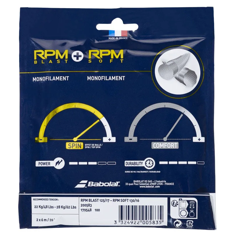 Babolat RPM Blast 17   RPM Soft 16 Hybrid Tennis String