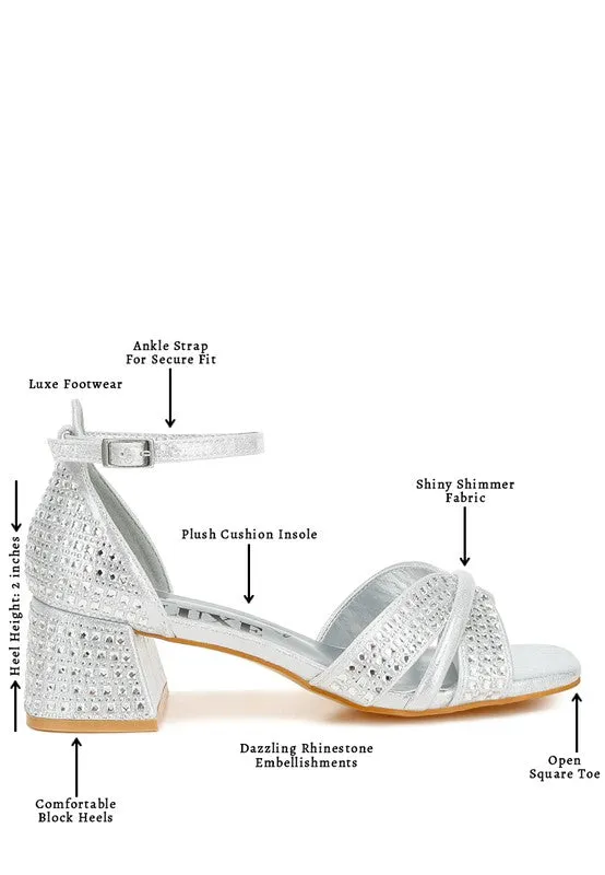 Babylon Low Block Heel Rhinestone Sandals *More Colors