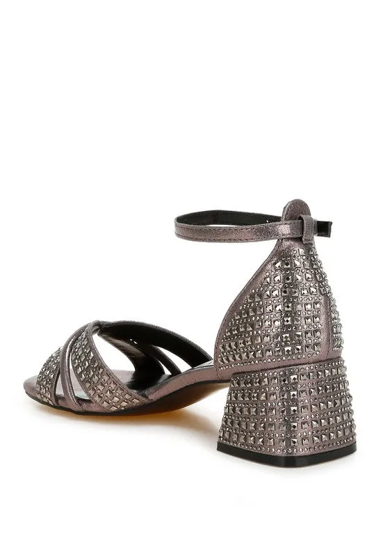 Babylon Low Block Heel Rhinestone Sandals *More Colors